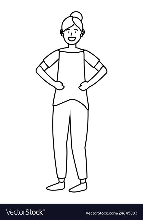 woman clipart black & white.